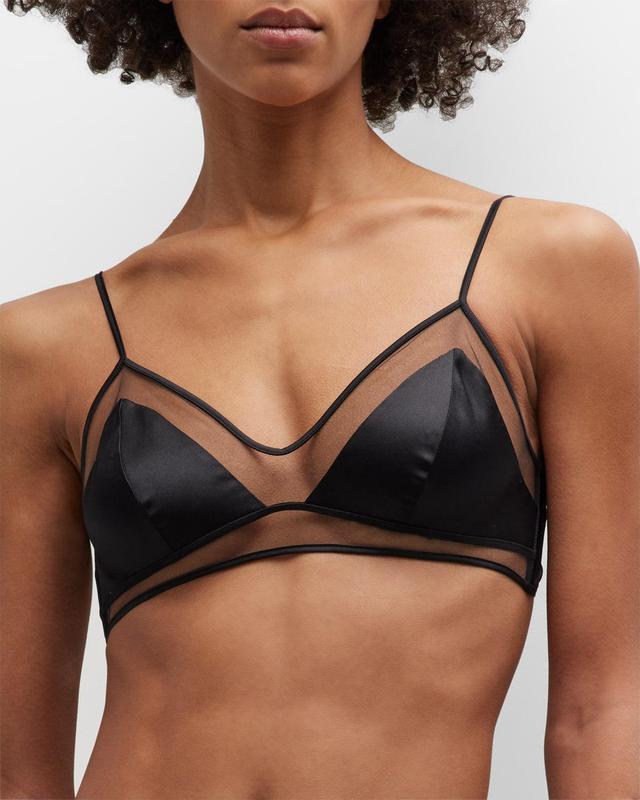 Peep Show Soft Mesh & Silk Bralette Product Image