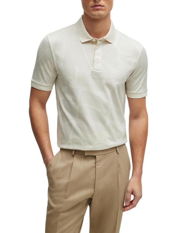 Boss by Hugo Boss Mens Monstera-Leaf Slim-Fit Polo Shirt Product Image