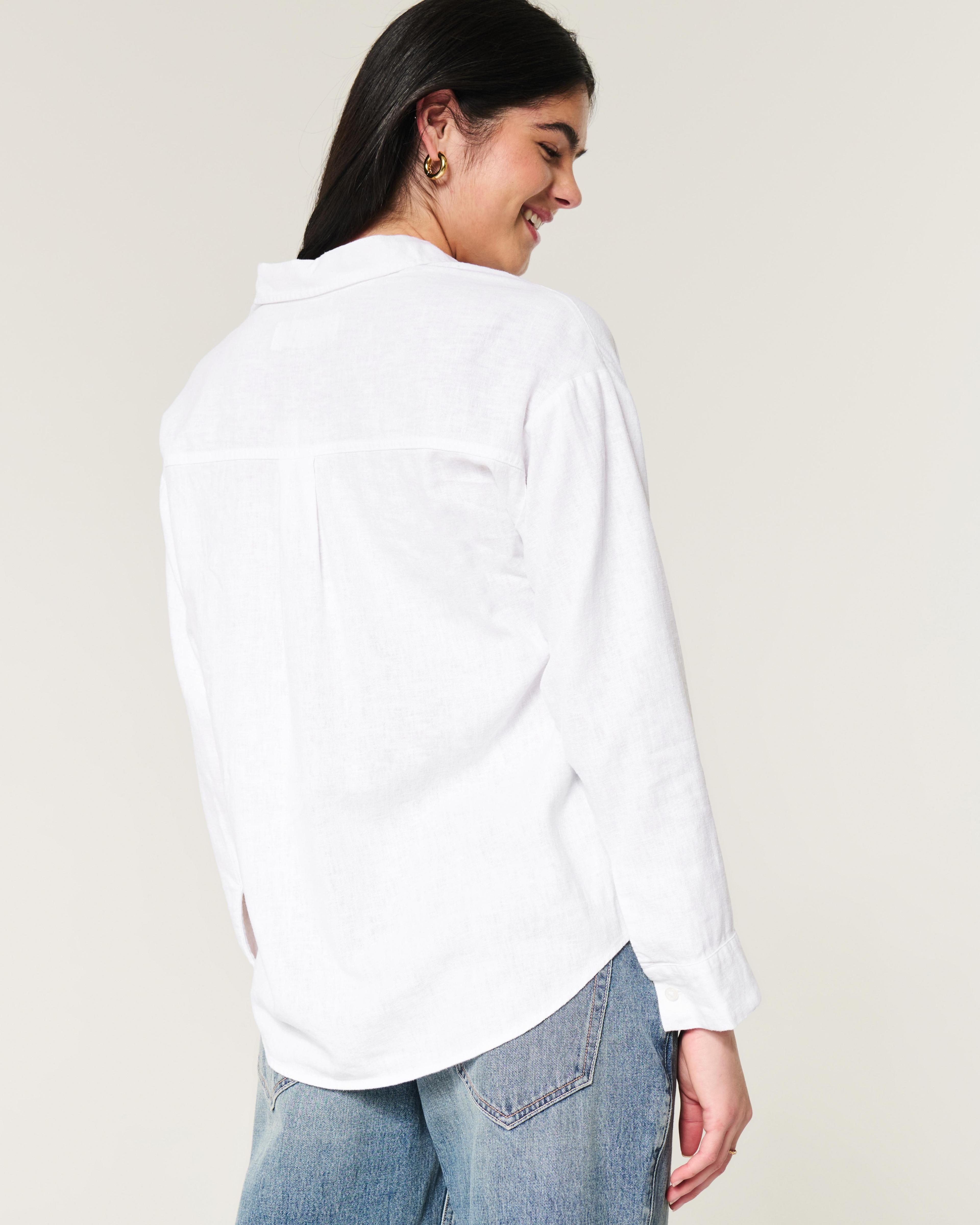 Oversized Linen-Blend Shirt Product Image