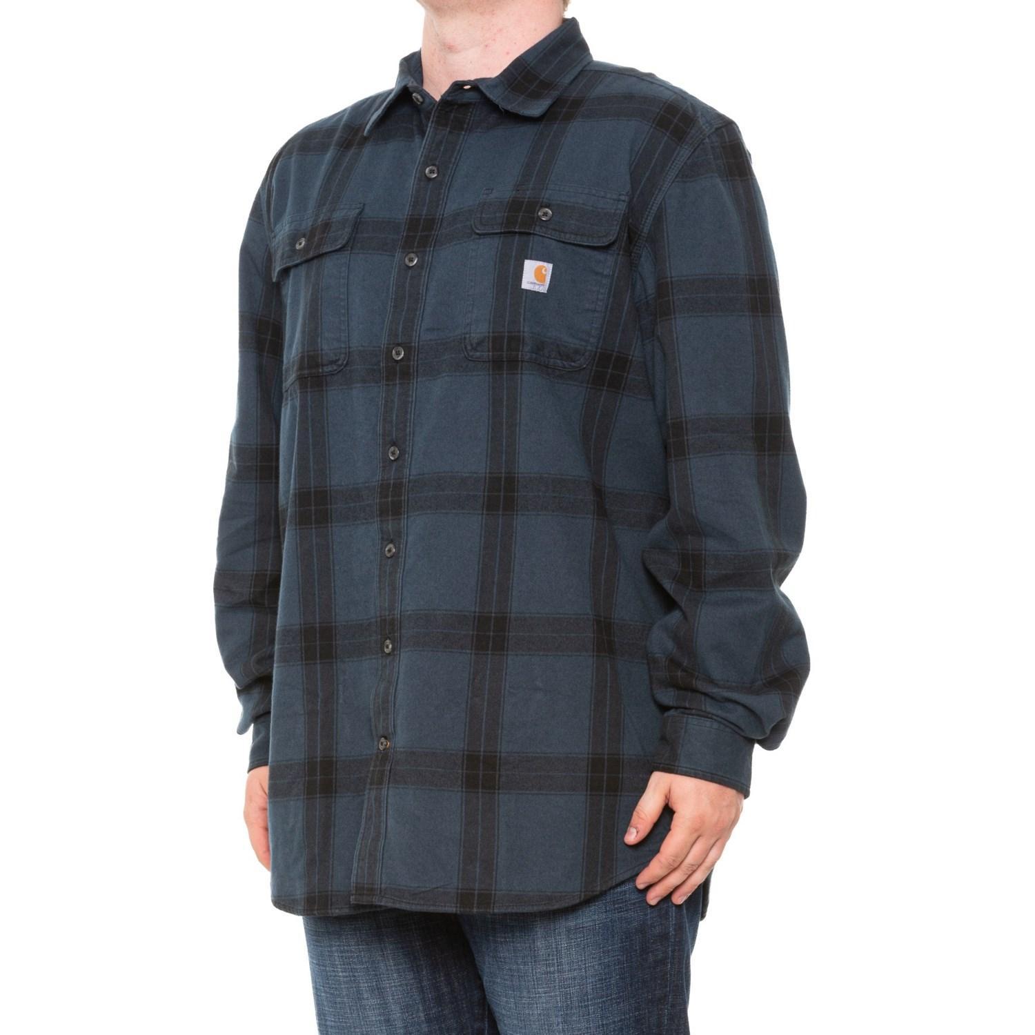 Carhartt 105439 Loose Fit Heavyweight Plaid Flannel Shirt - Long Sleeve Product Image