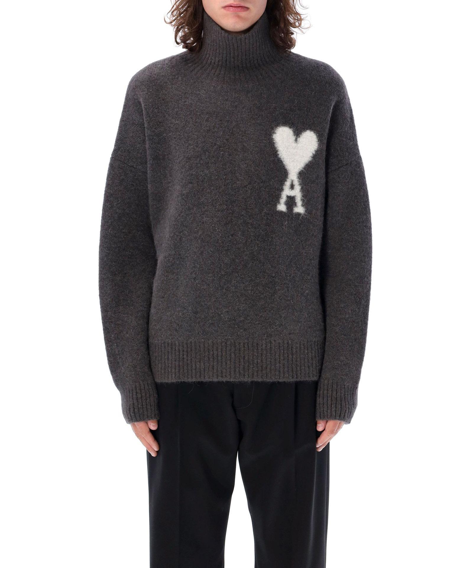 Ami De Coeur Roll-neck Sweater In Dk Grey Product Image