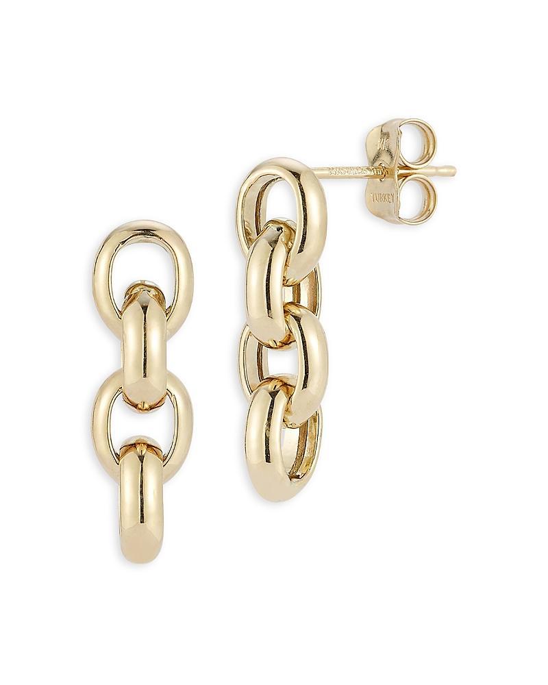 Moon & Meadow 14K Yellow Gold Chain Link Drop Earrings Product Image