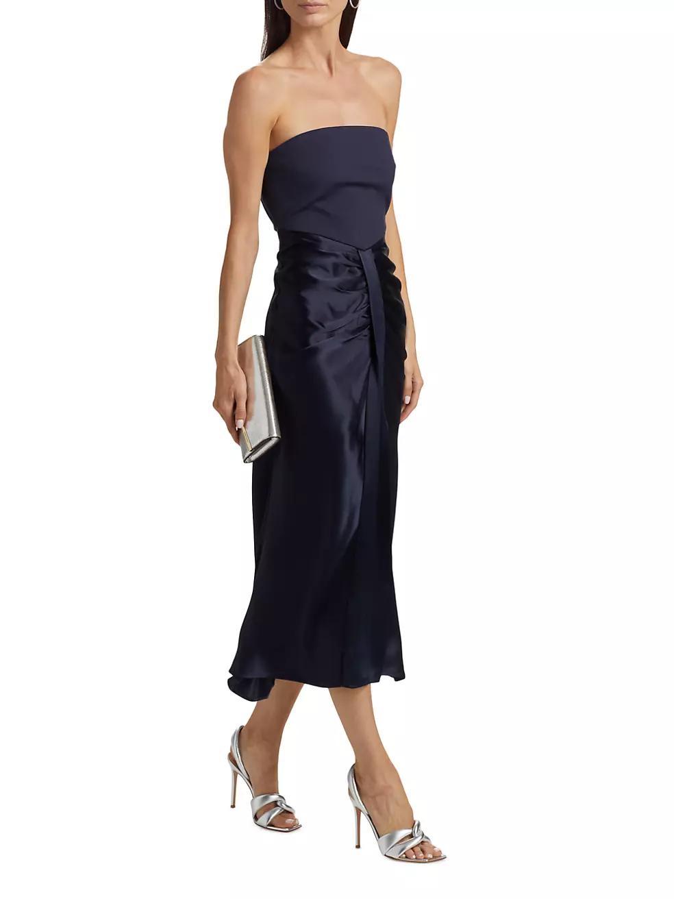 Womens Wayfaring Mix Media Strapless Midi-Dress Product Image