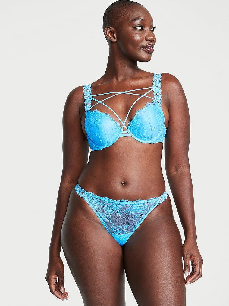 Rose Lace & Grommet Push-Up Bra Product Image