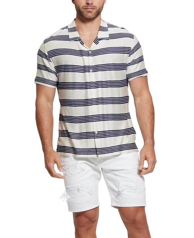 Guess Mens Zuma Stripe Short-Sleeve Button-Down Shirt Product Image