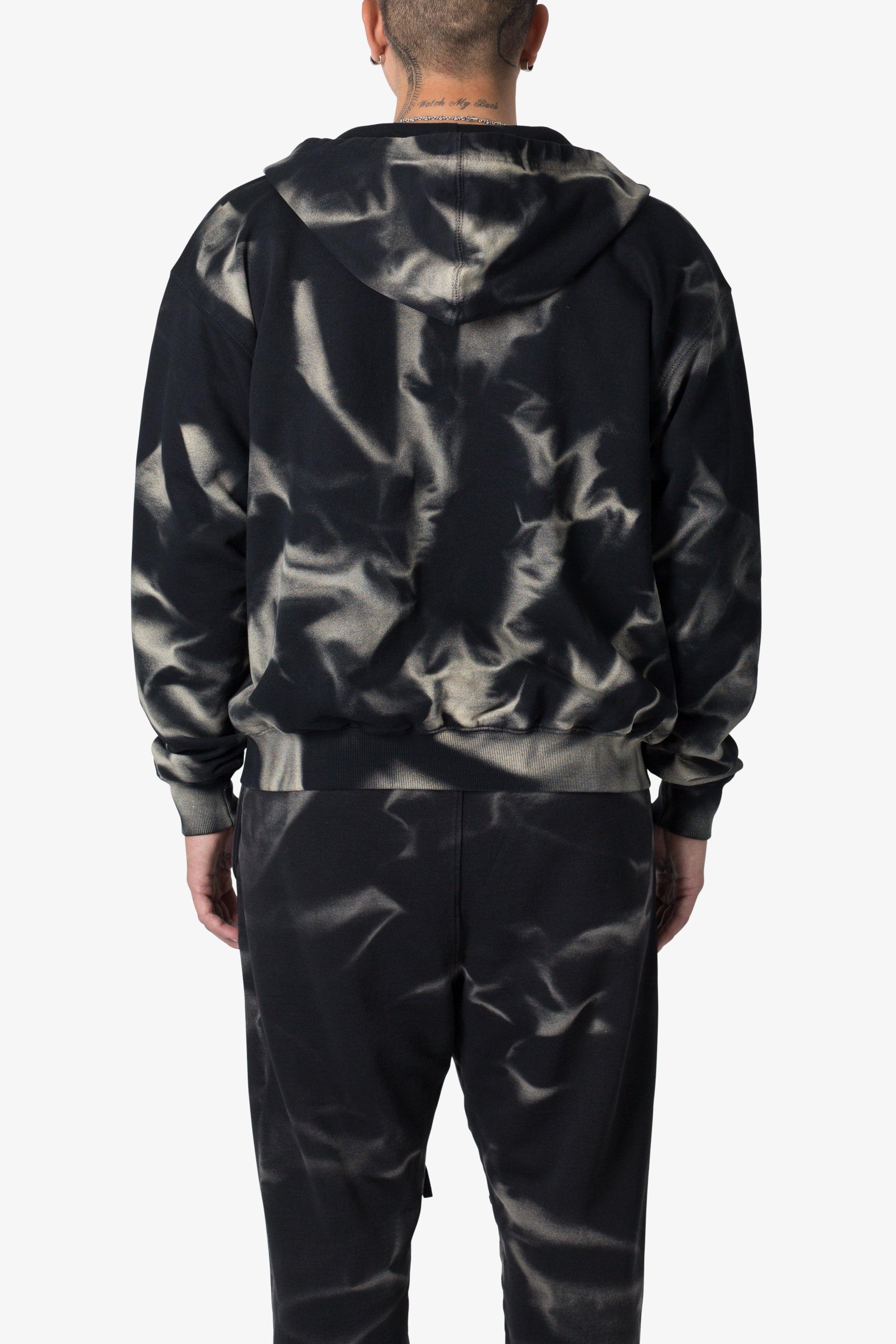 Sun Burned Zip Up Hoodie - Washed Black Product Image