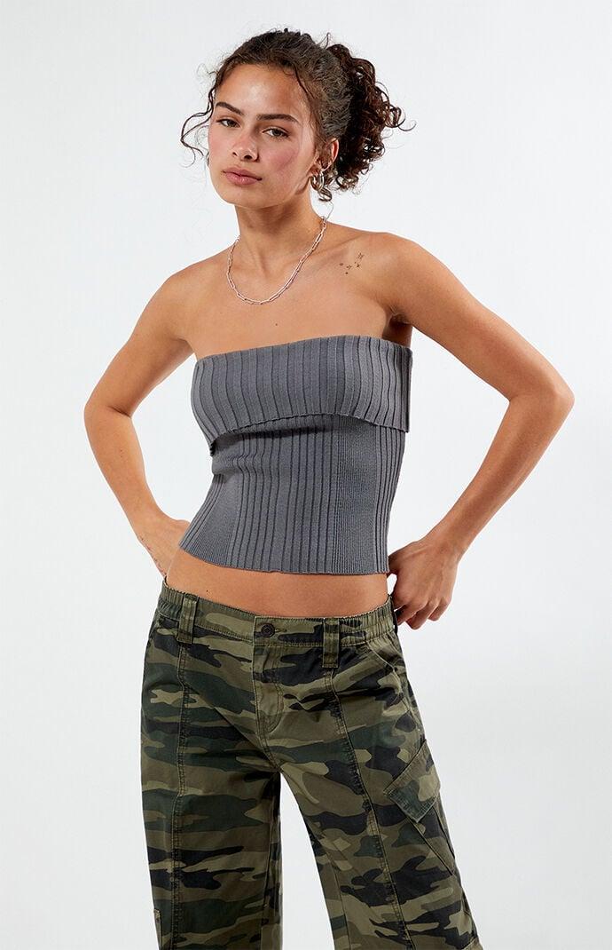 Women's Florence Fold-Over Sweater Tube Top Product Image