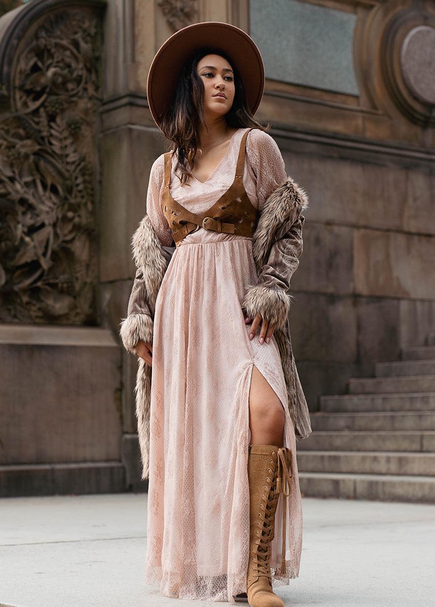 Haley Dress in Nude Pink Product Image