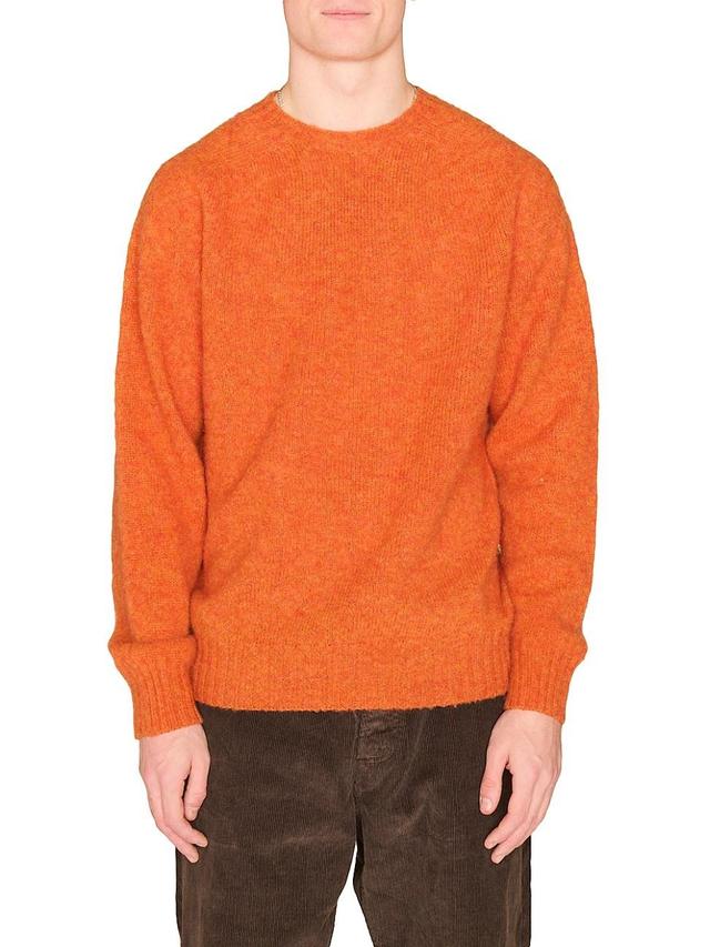 Mens Suedehead Crewneck Knit Sweater Product Image