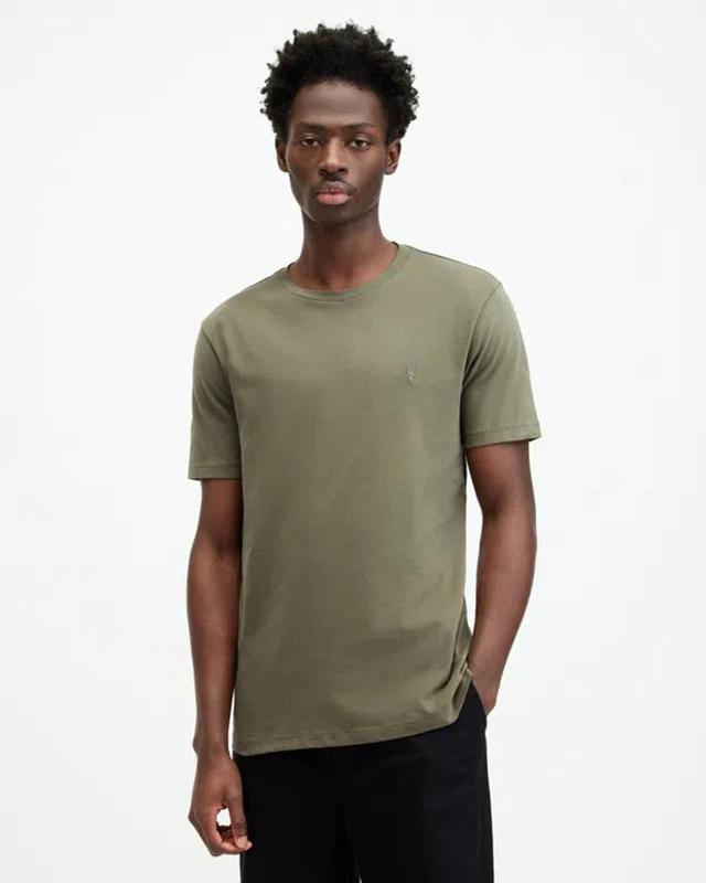 Brace Brushed Cotton Crew Neck T-shirt In Valley Green Product Image