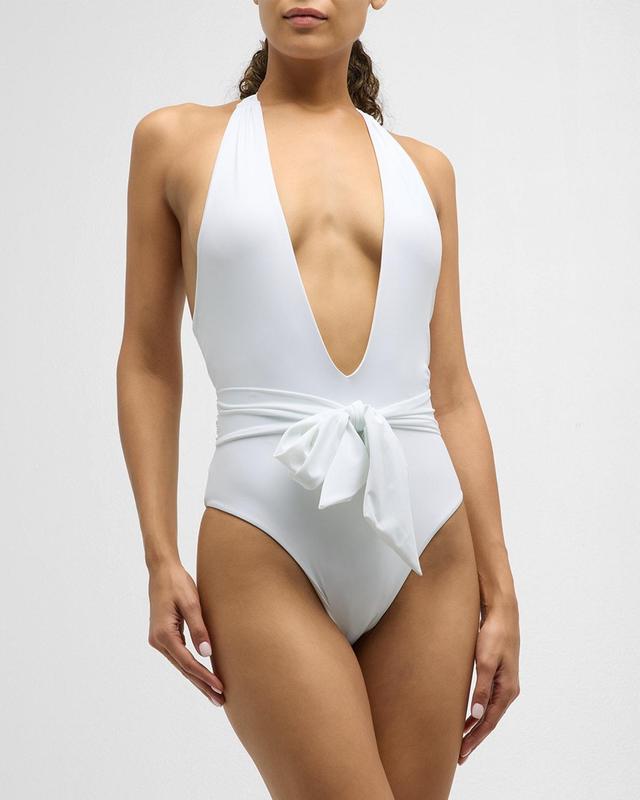 Raquel Solid Backless One-Piece Swimsuit Product Image