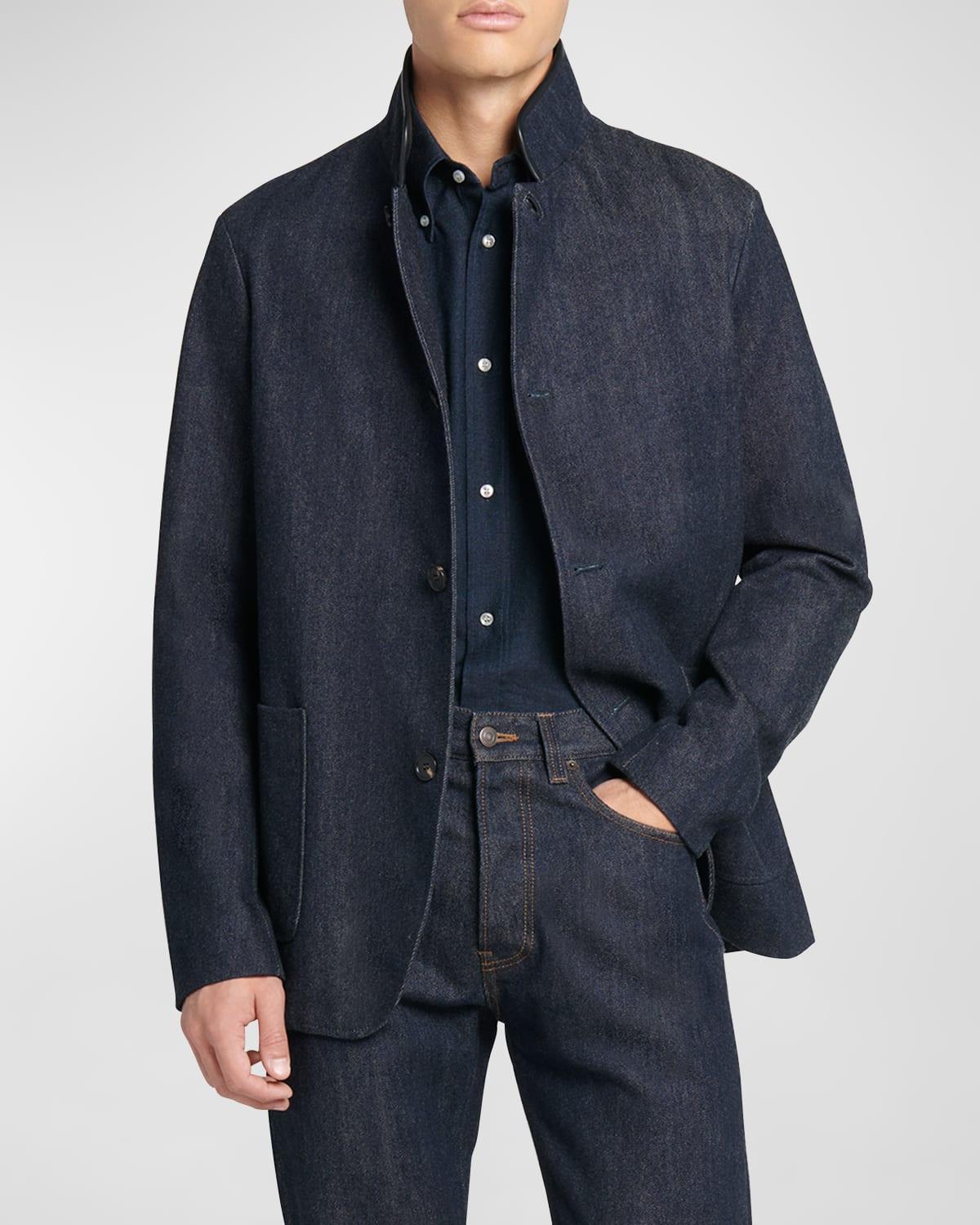 Mens Spagna Cashmere-Cotton Denim Jacket Product Image