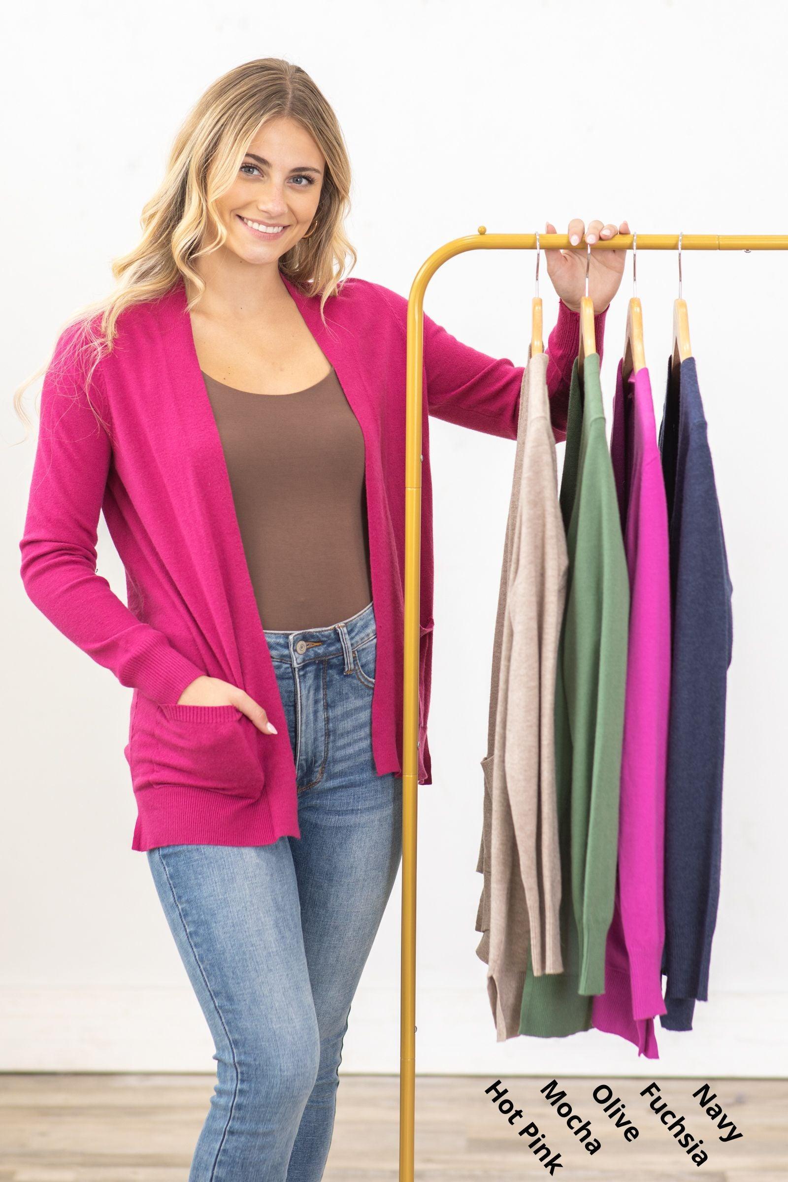 Open Front Everyday Cardigan With Pockets Product Image