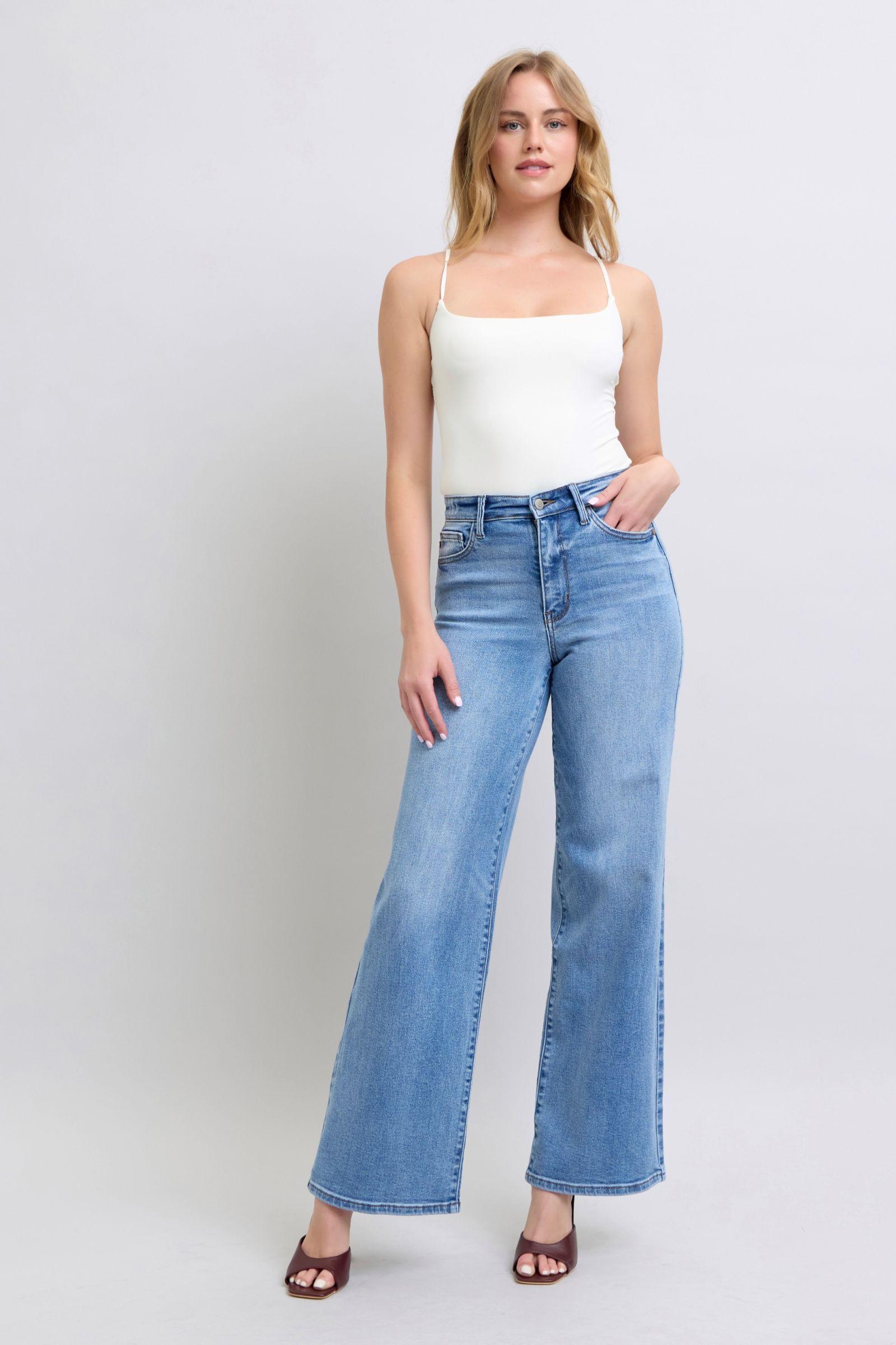 Angie Hi-Rise Wide Leg Judy Blue Jeans - ONLINE EXCLUSIVE! Product Image