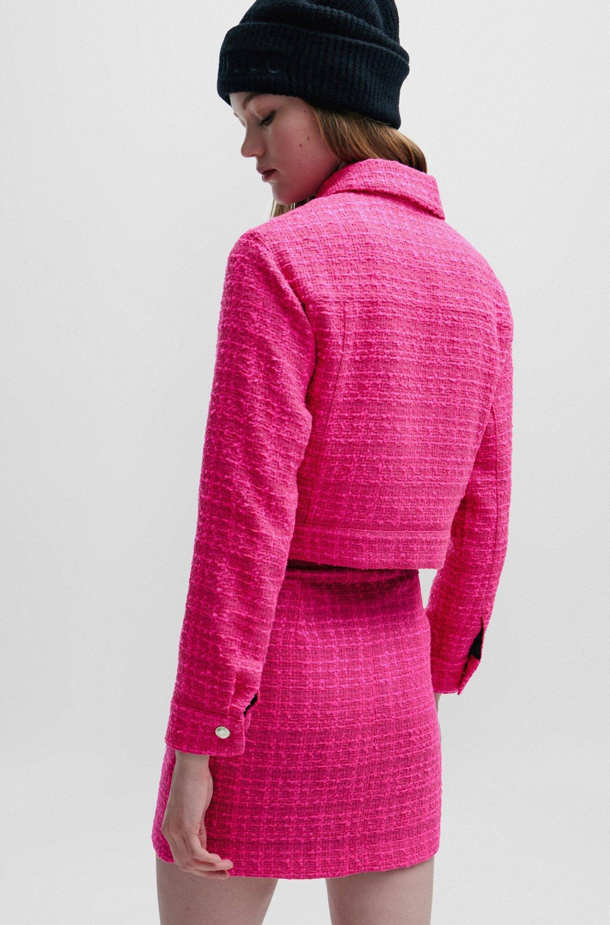 Relaxed-fit jacket in bouclé fabric with polished trims Product Image