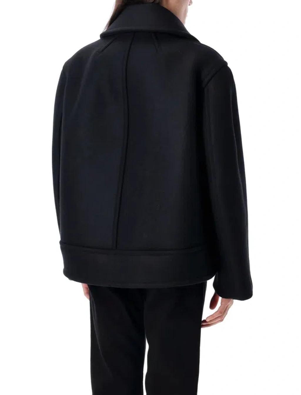 SAINT LAURENT Oversized Peacoat In Black Product Image