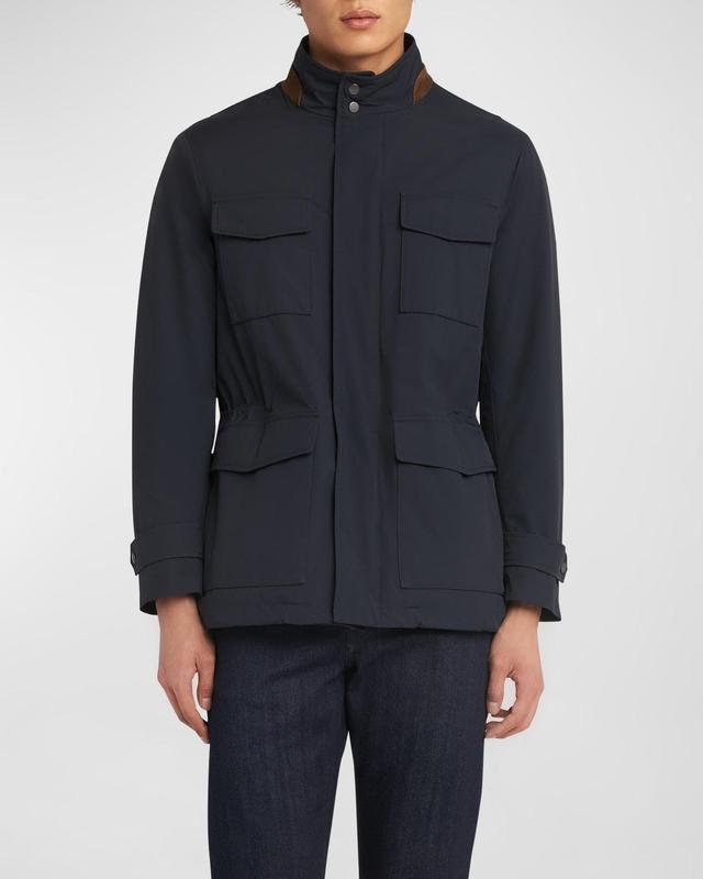 Men's Nylon Concealed-Zip Field Jacket Product Image