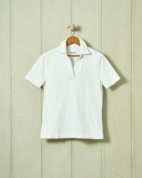 Short Sleeve Inlet Pullover in White Product Image