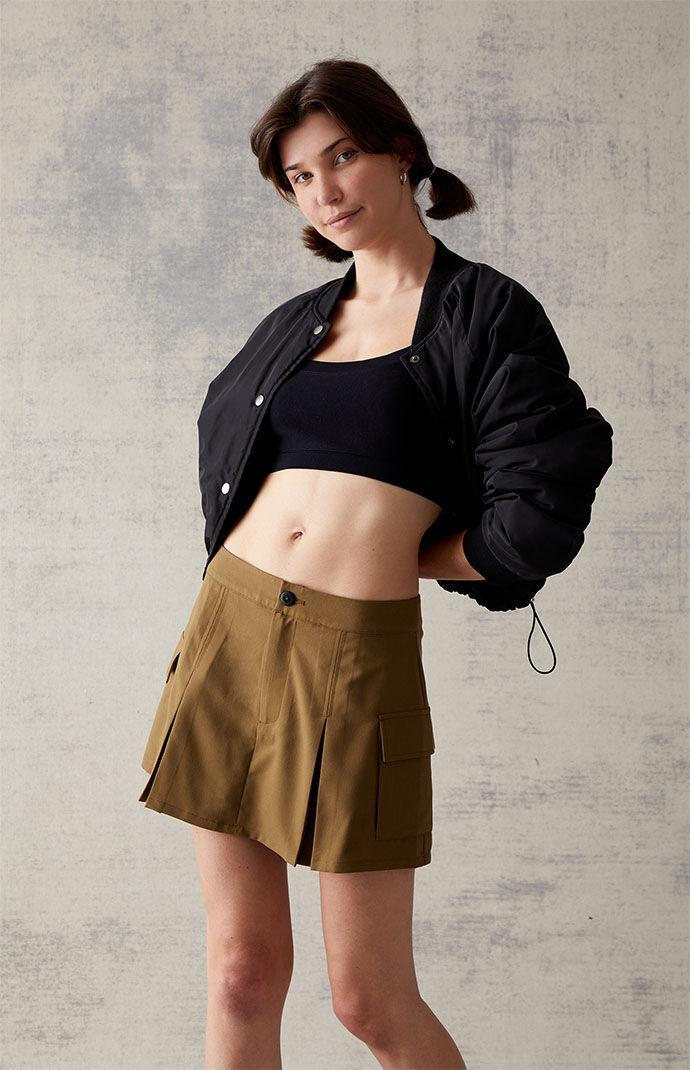 Women's Pleated Cargo Mini Skirt - Product Image