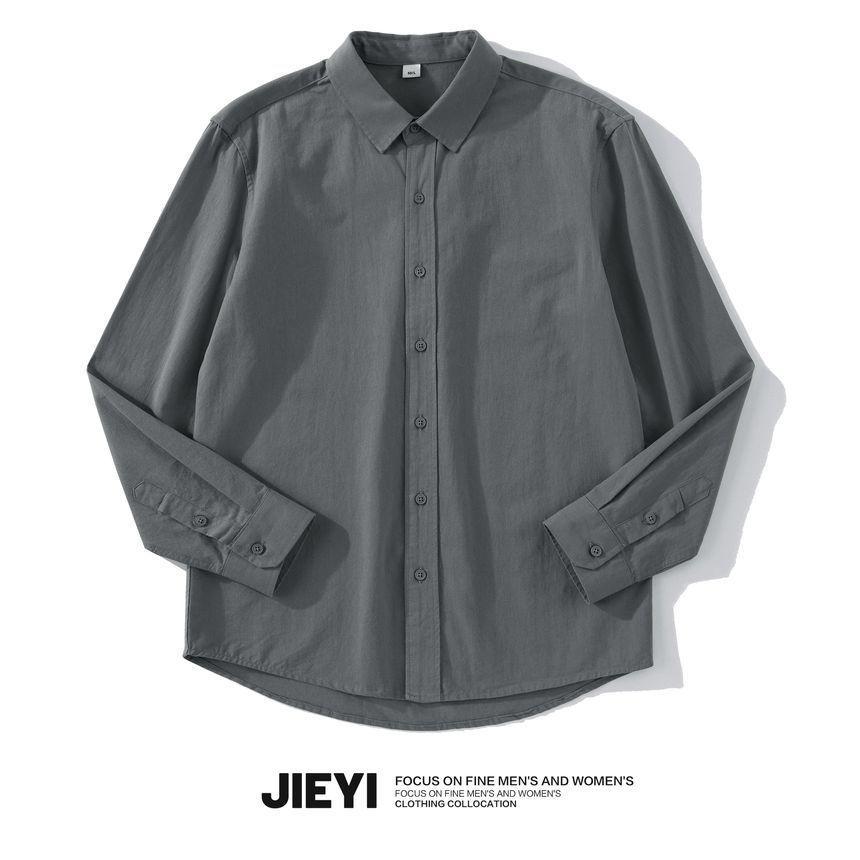 Plain Long-Sleeve Shirt Product Image