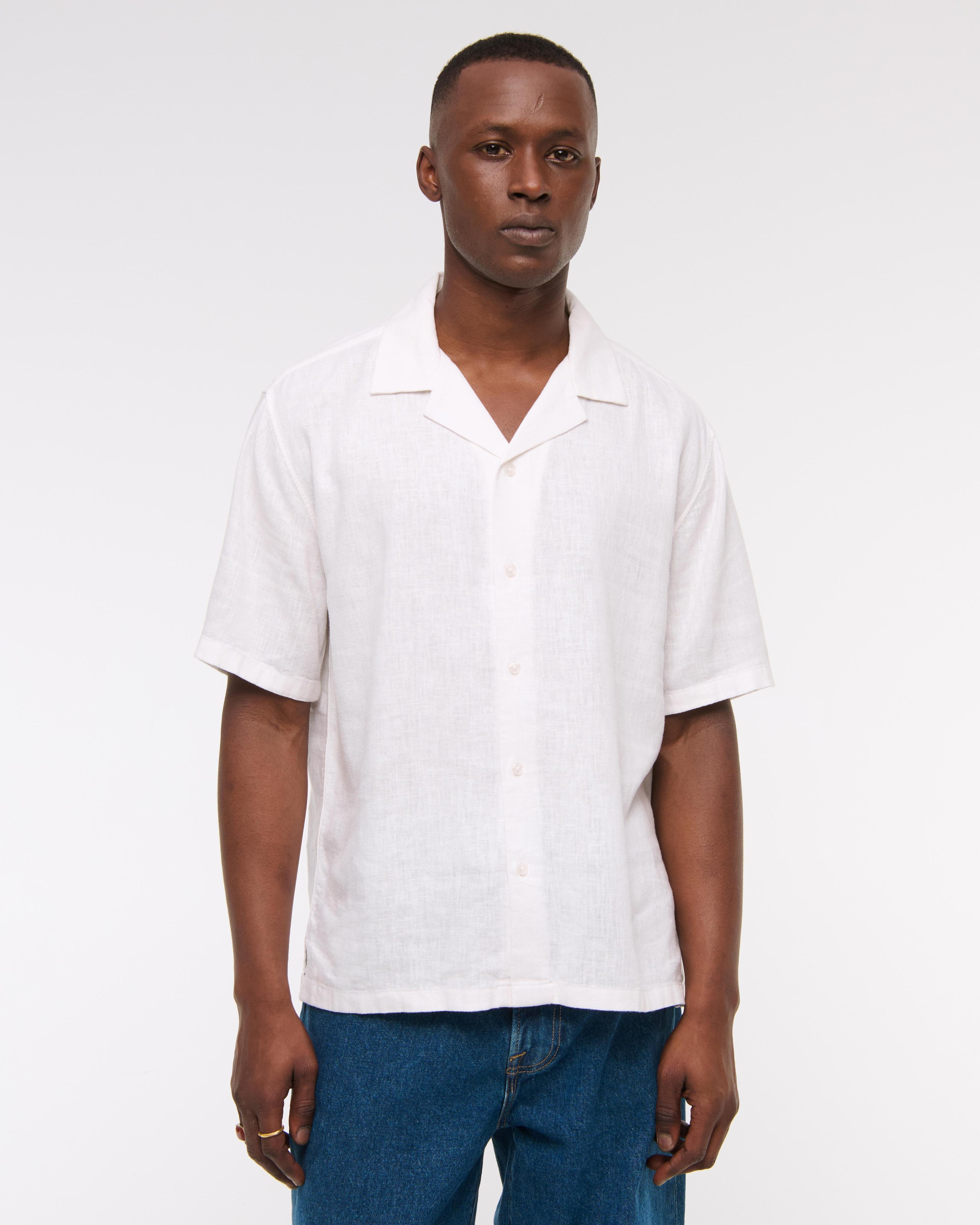 Camp Collar Summer Linen-Blend Shirt Product Image