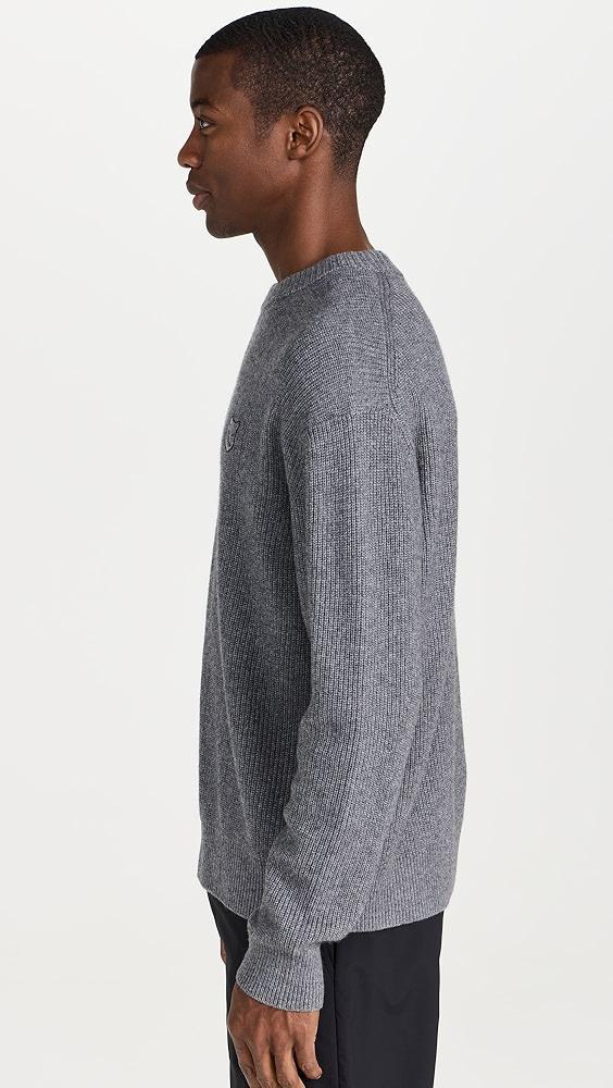 Maison Kitsune Bold Fox Head Patch Comfort Ribbed Sweater | Shopbop Product Image