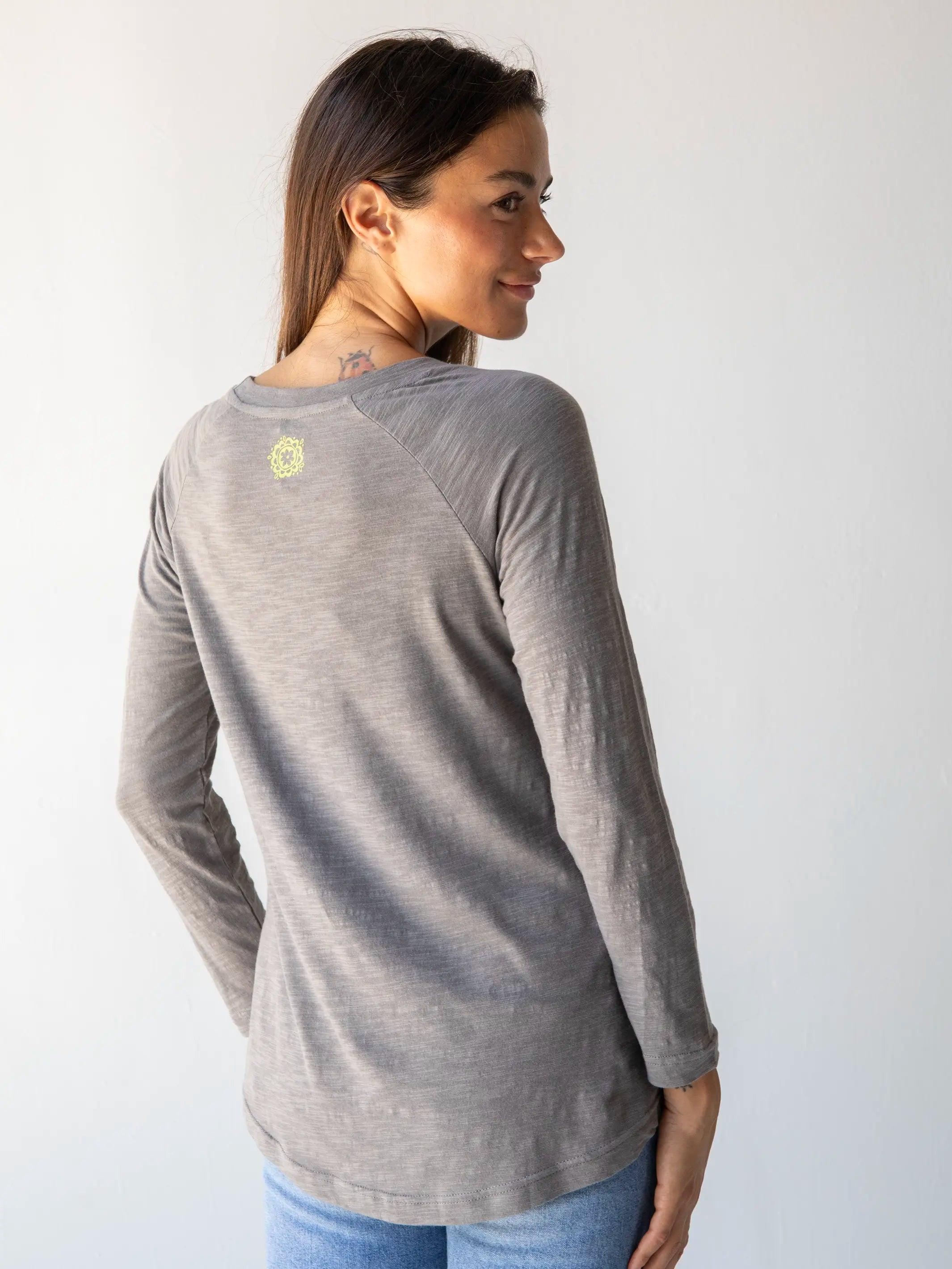 Long Sleeve Boho Cotton Tee Shirt - Time For An Adventure Product Image