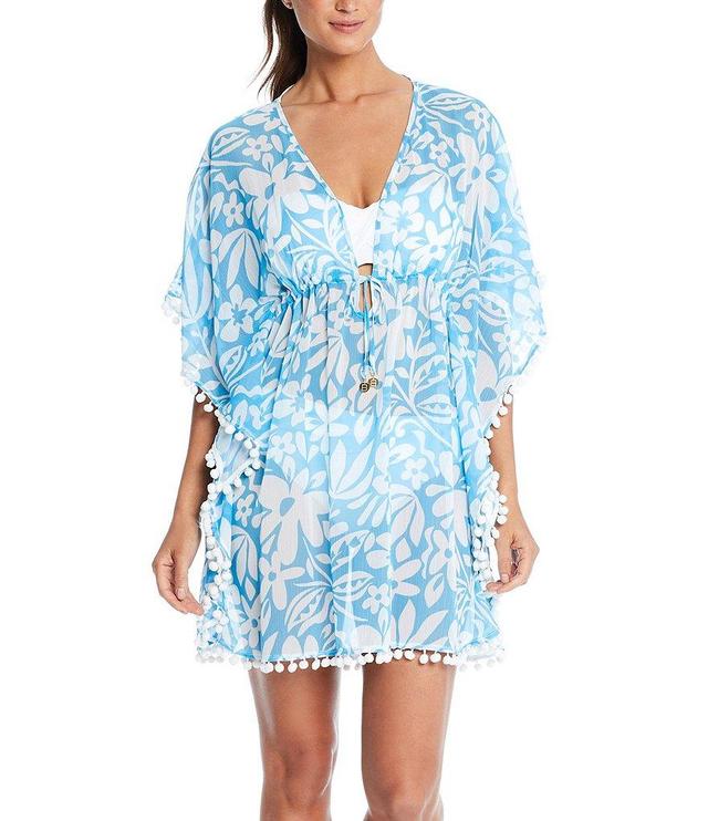 Bleu Rod Beattie Sun Day Fun Day Printed V-Neck Short Sleeve Caftan Swim Cover-Up Product Image