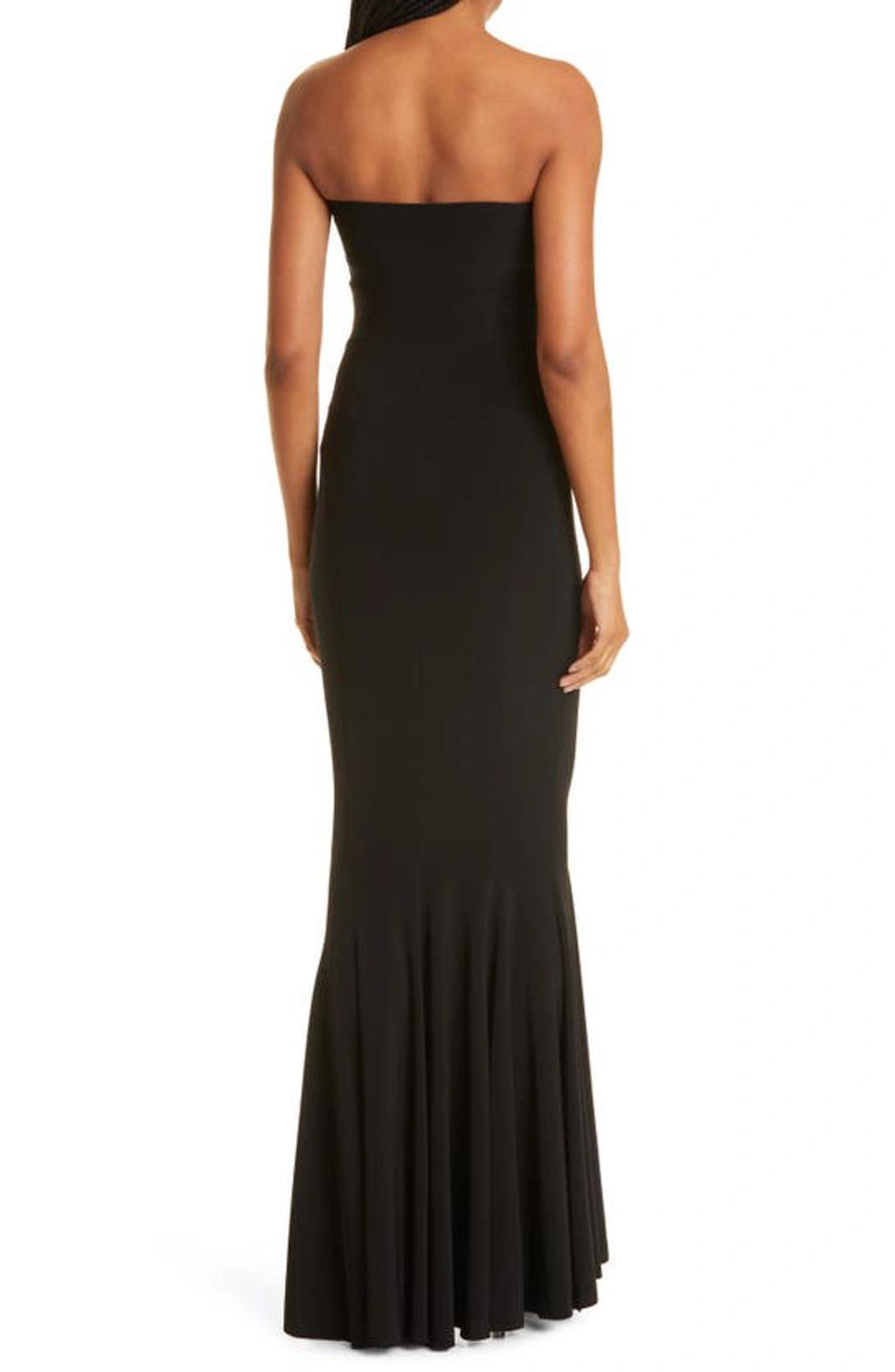 NORMA KAMALI Strapless Technical-jersey Fishtail Dress In Black Product Image