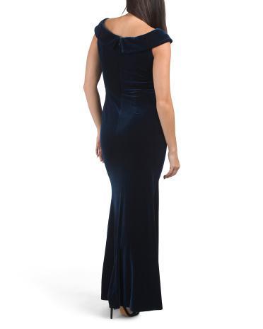 Off The Shoulder Velvet Gown for Women Product Image