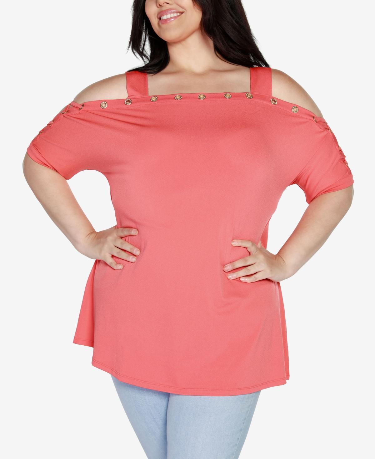 Belldini Plus Size Cold-Shoulder Top Product Image