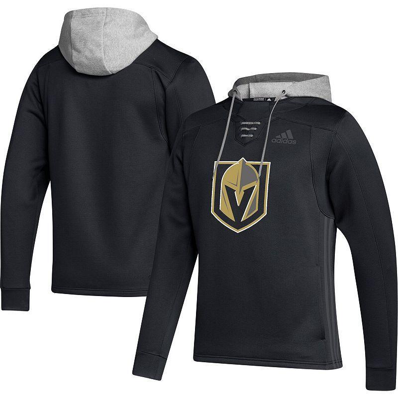 Mens adidas Black Vegas Golden Knights Skate Lace Team Pullover Hoodie Product Image