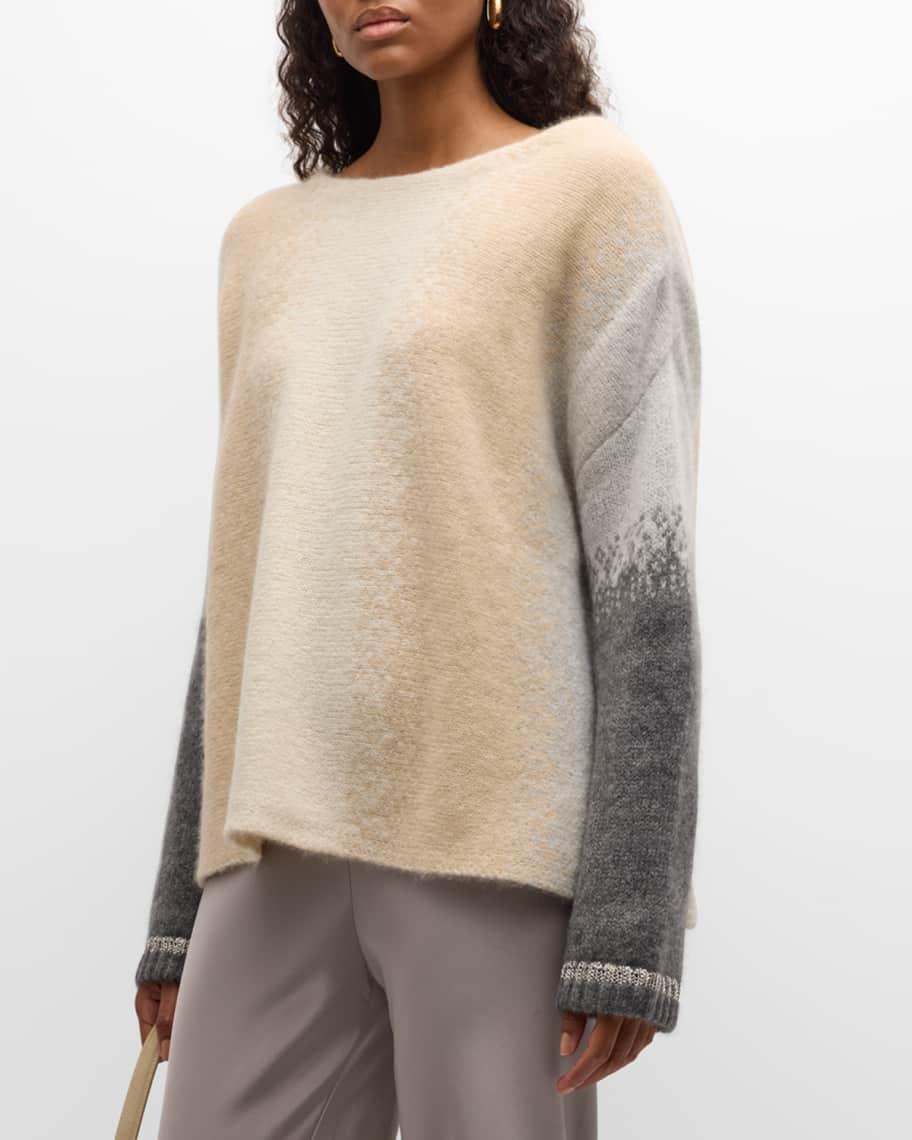 Ombre Lurex-Cashmere Tunic Sweater Product Image