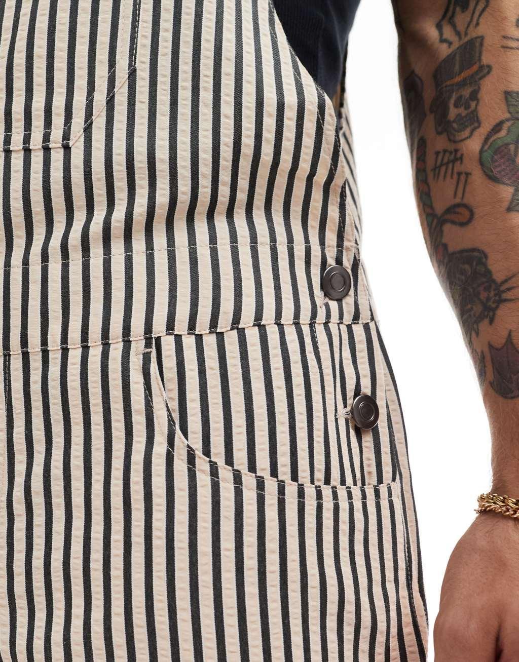 ASOS DESIGN short striped overalls Product Image