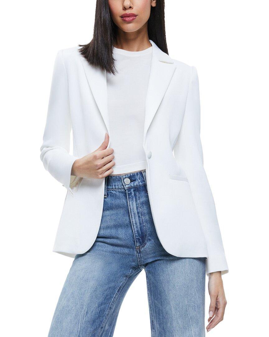 ALICE AND OLIVIA Blake Fitted Blazer In Off White Product Image