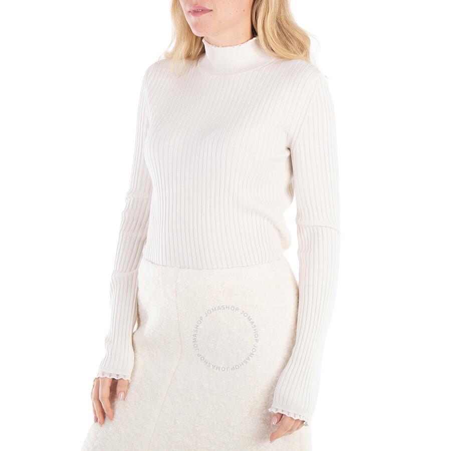 Chloe Iconic Milk Turtleneck Knitted Sweater In White Product Image