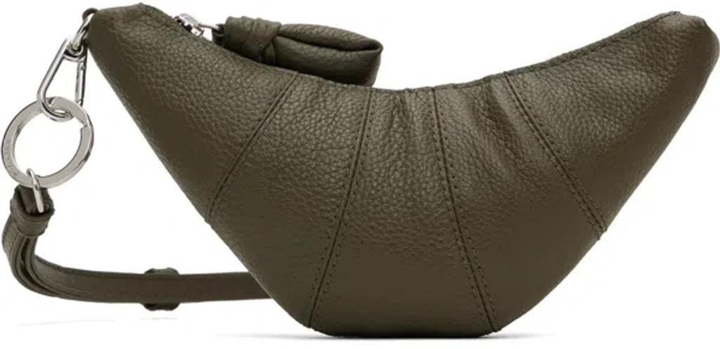 LEMAIRE Khaki Crossbody Croissant Coin Pouch In Gr667 Dark Moss Product Image