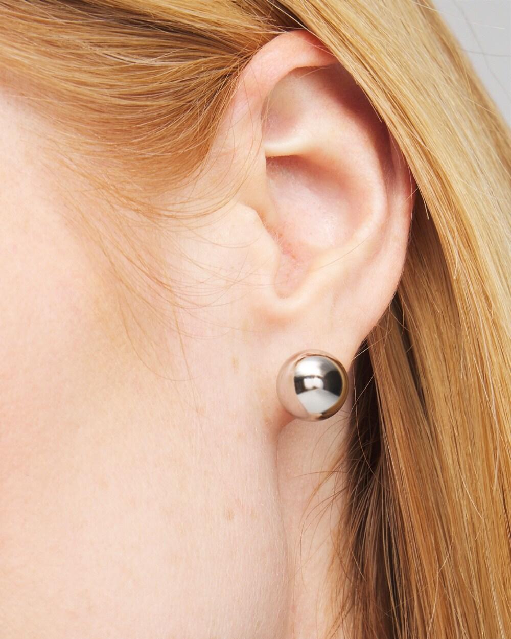 Silver Tone Stud Earrings Product Image