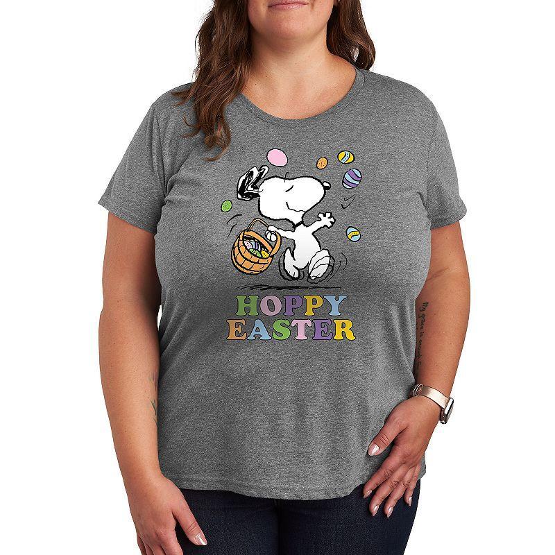 Plus Peanuts Snoppy Hoppy Easter Graphic Tee, Womens Product Image