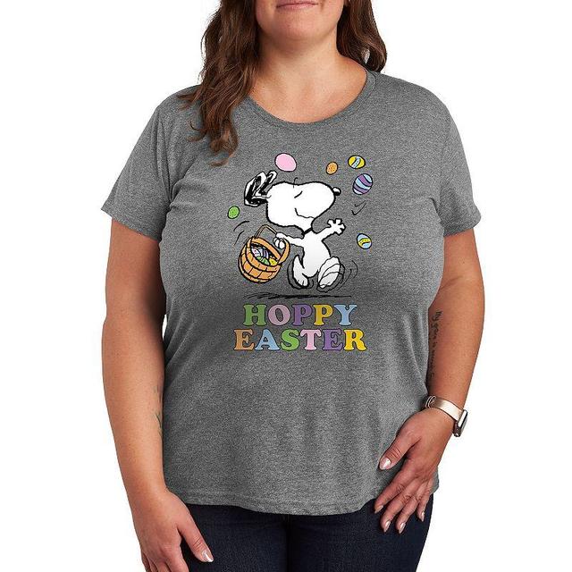 Plus Peanuts Snoppy Hoppy Easter Graphic Tee, Womens Product Image