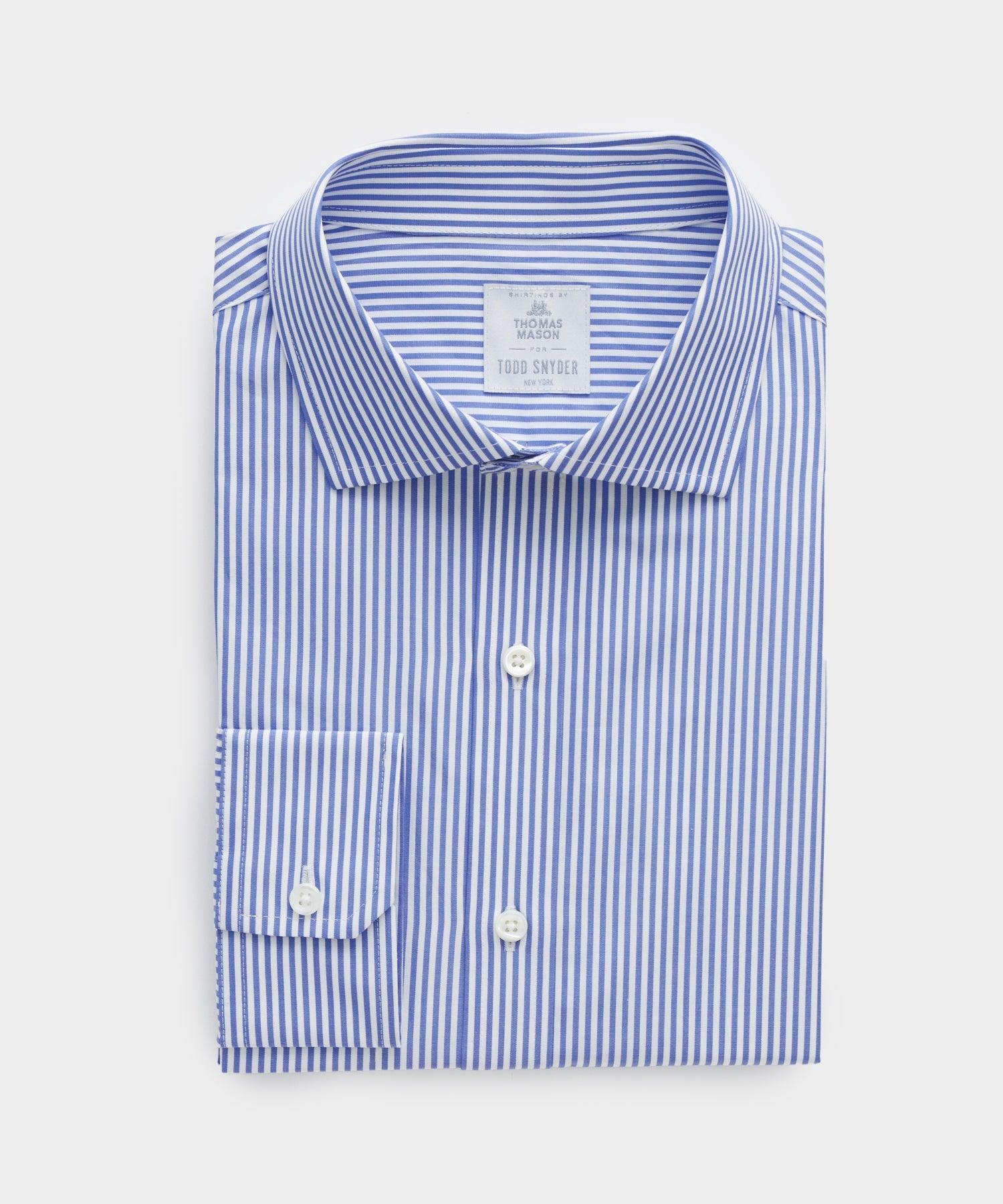 Spread Collar Poplin Dress Shirt Banker Stripe Product Image