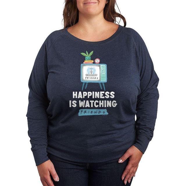 Plus Size Friends Watching Friends Graphic Tee, Womens Grey Indigo Product Image