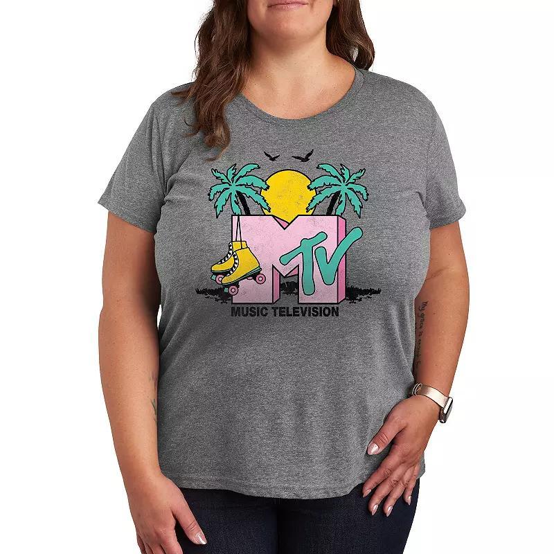 Plus MTV Malibu Roller Skate Graphic Tee, Womens Product Image