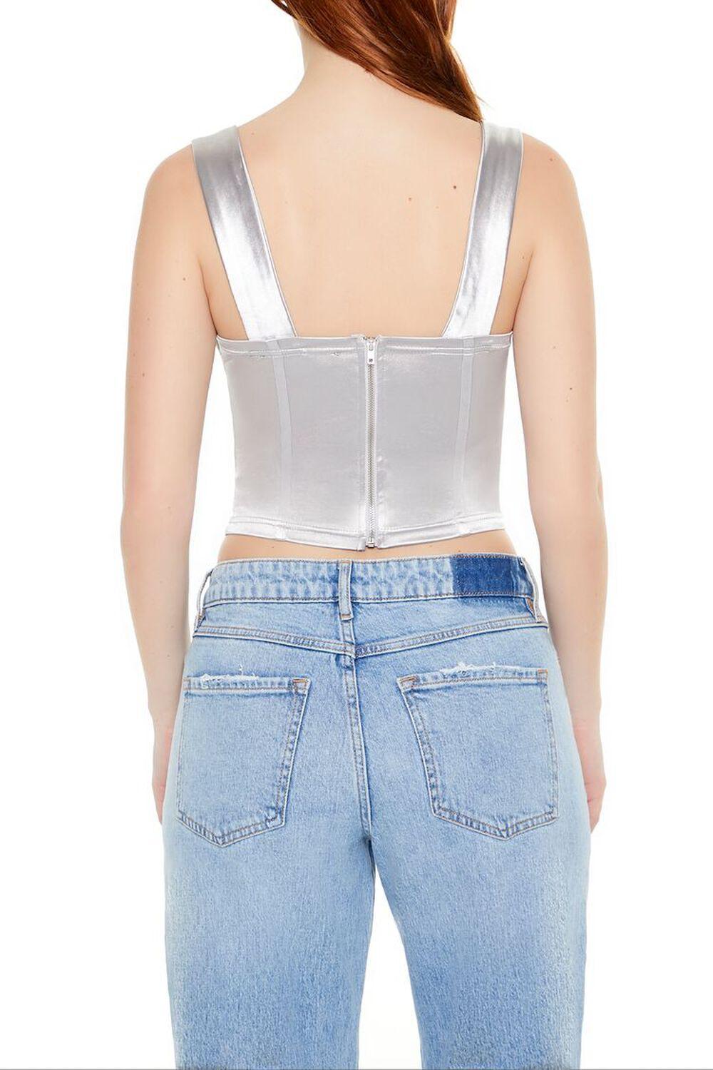 Metallic Sweetheart Crop Top | Forever 21 Product Image