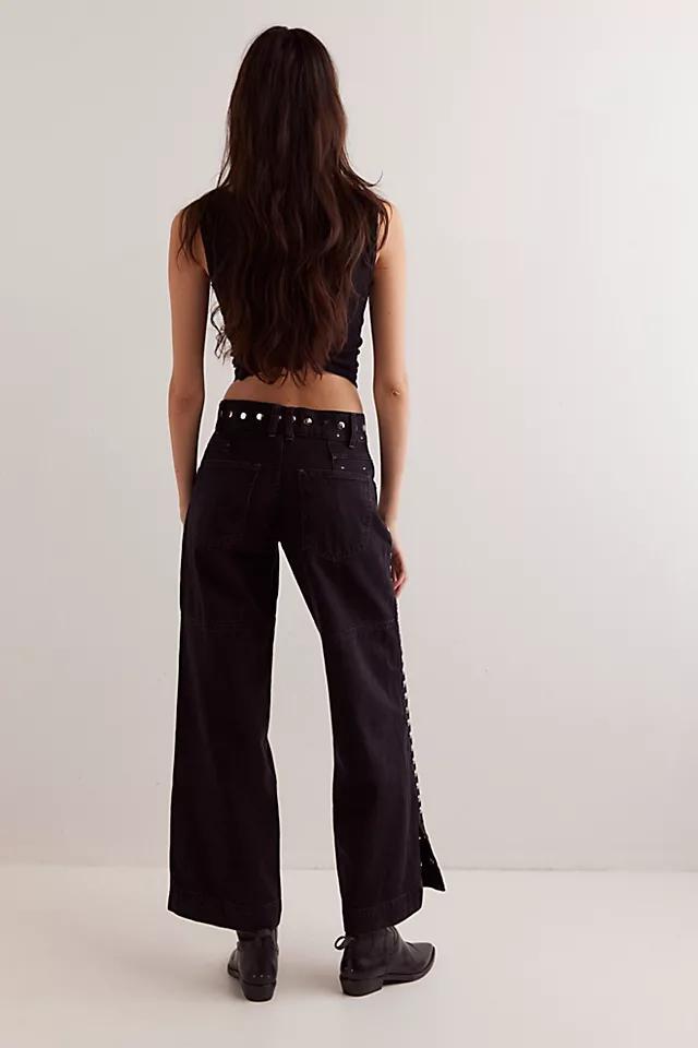 Tricia Fix Studded Benji Wide-Leg Jeans Product Image