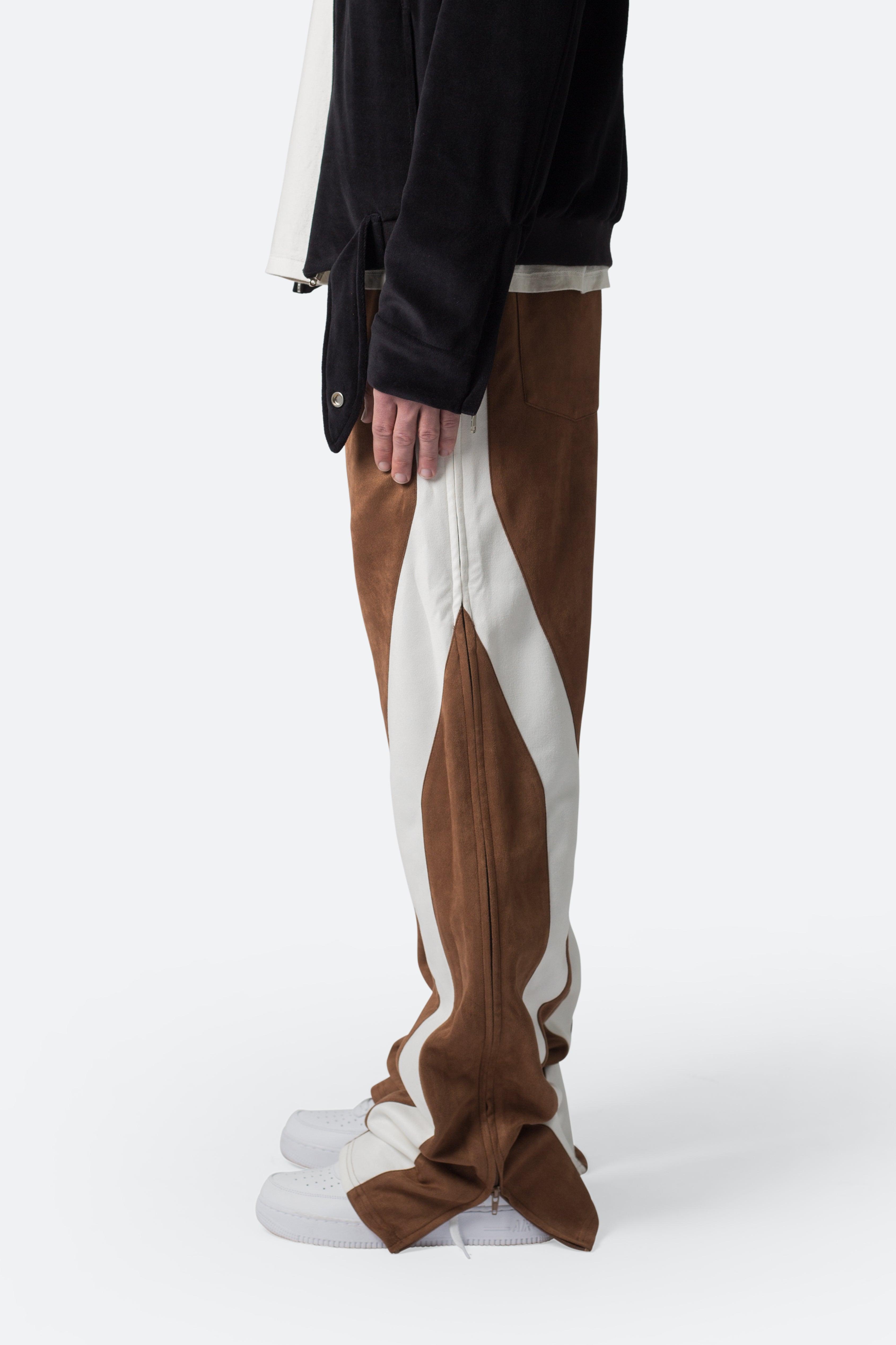 Suede Drawcord Pants - Brown Product Image