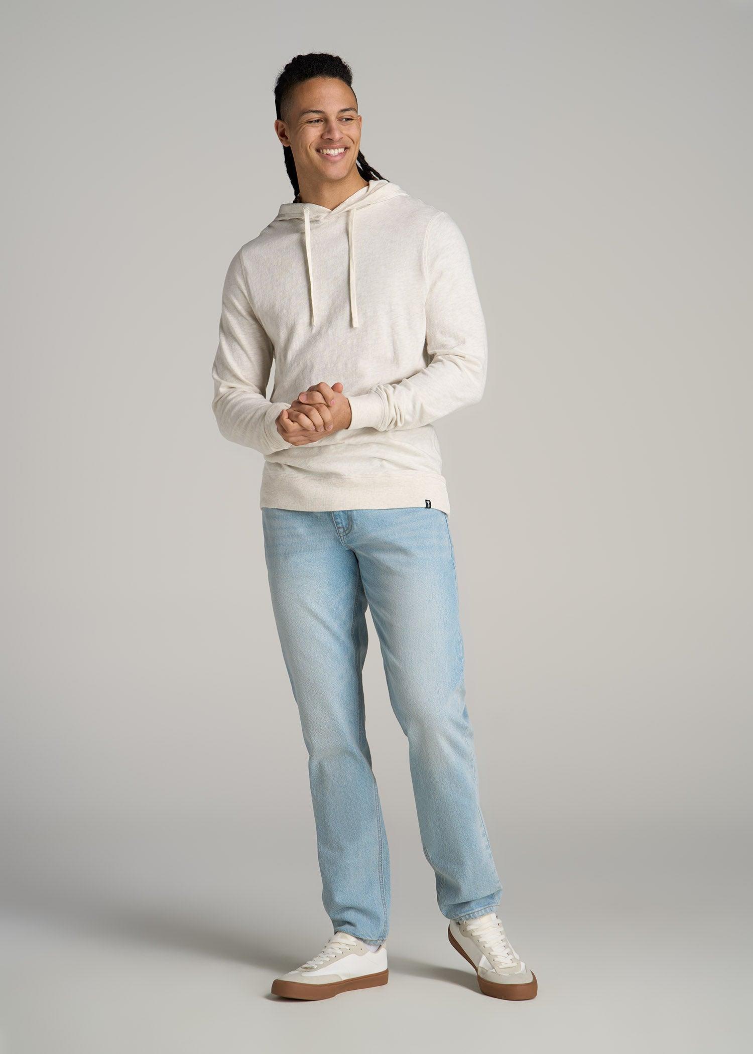 Sunwashed Slub Pullover Men's Tall Hoodie in Heathered Grey Male Product Image