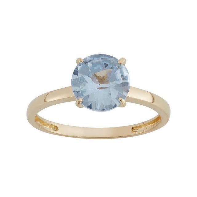 Lab-Created Aquamarine 10k Gold Ring, Womens, Size: 6, Blue Product Image