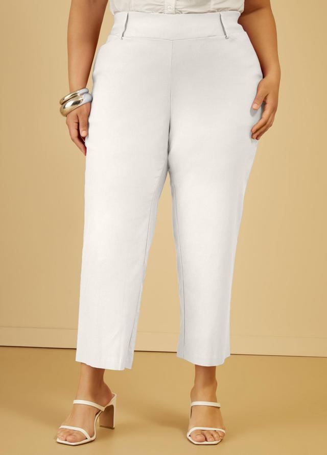 Plus Size Stretch Twill Pull On Capris Ashley Stewart Product Image