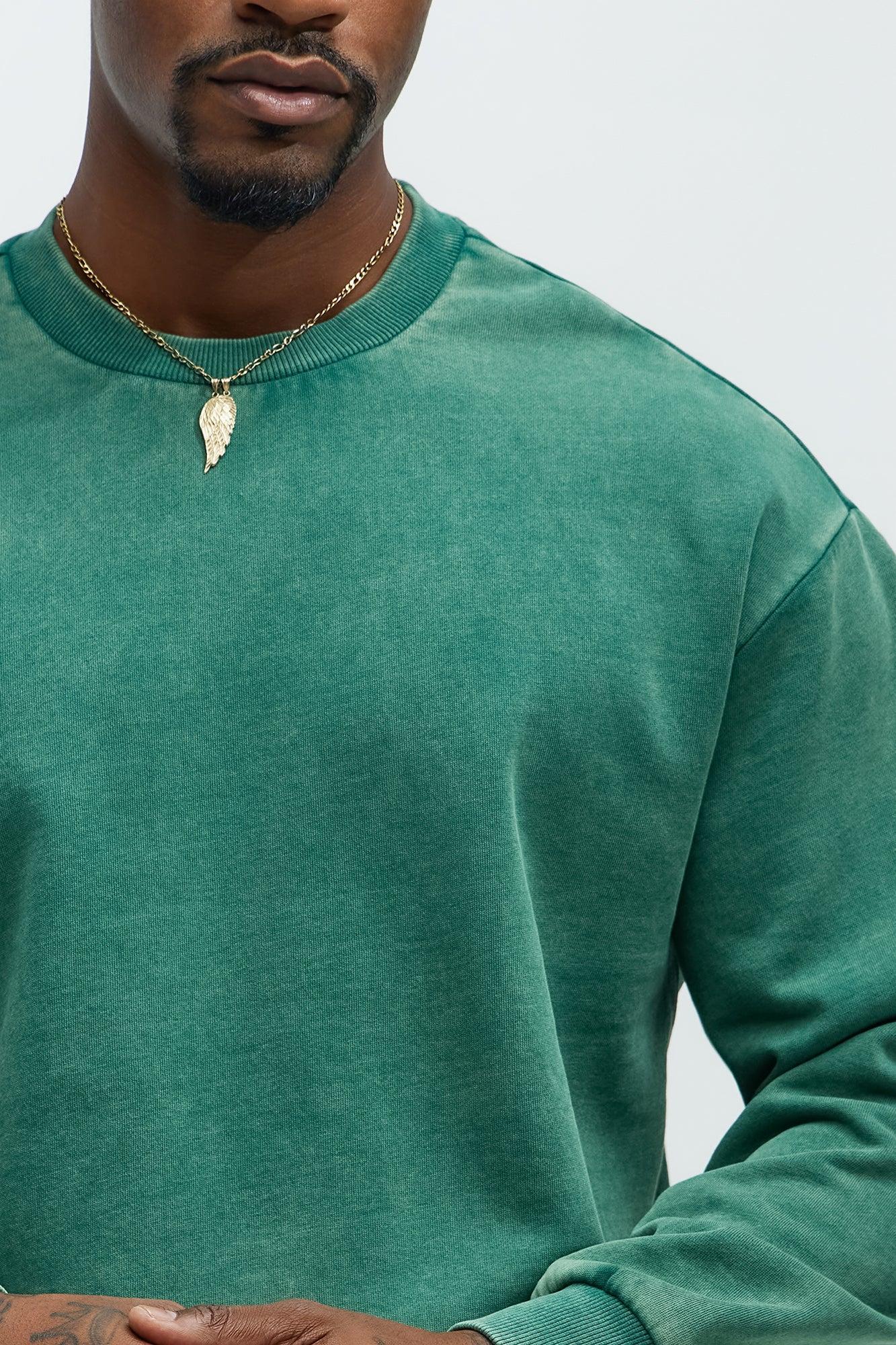 Tyson Heavy Wash Crewneck Sweatshirt - Green Product Image